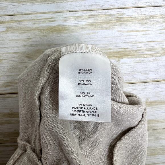 Ellen Tracy High-Waist Straight Leg Linen Pants - Picture 6 of 7